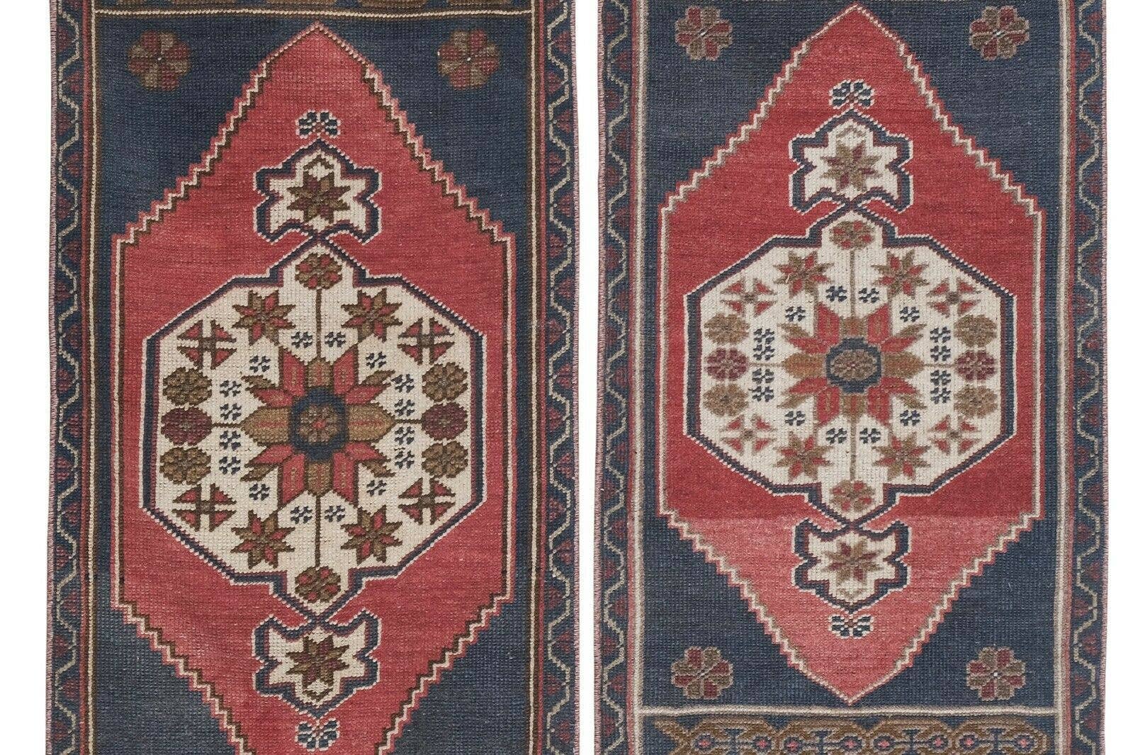 Vintage Turkish Yastik Rugs Set of 2 | 22'' x 38''