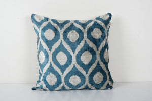 Silk Ikat Velvet Pillow Cover | 23'' x 23''