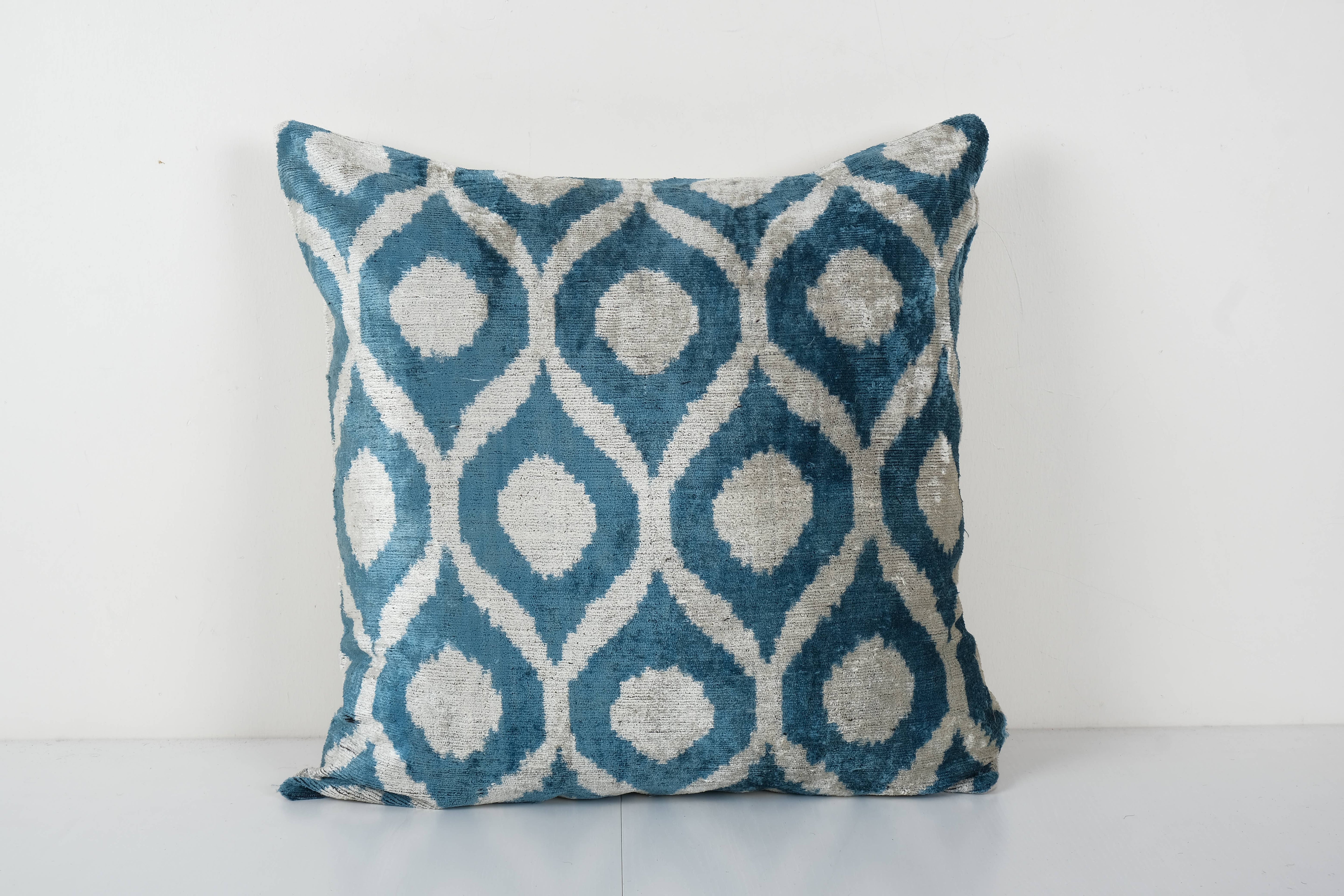 Silk Ikat Velvet Pillow Cover | 23'' x 23''