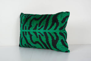 Tiger Silk Ikat Velvet Pillow Cover | 16'' x 22''