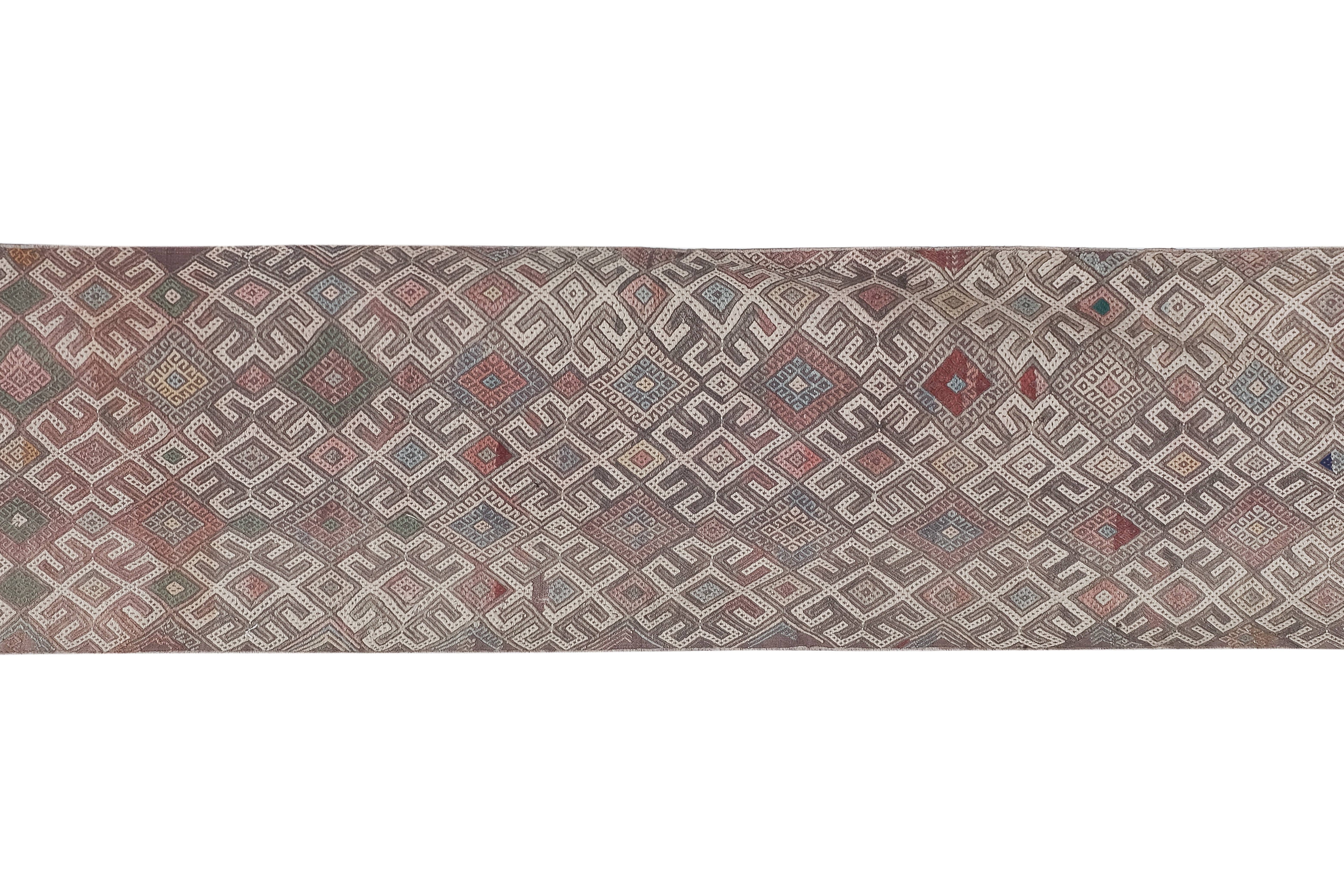 Vintage Turkish Kilim Runner 2'4'' x 8'10''