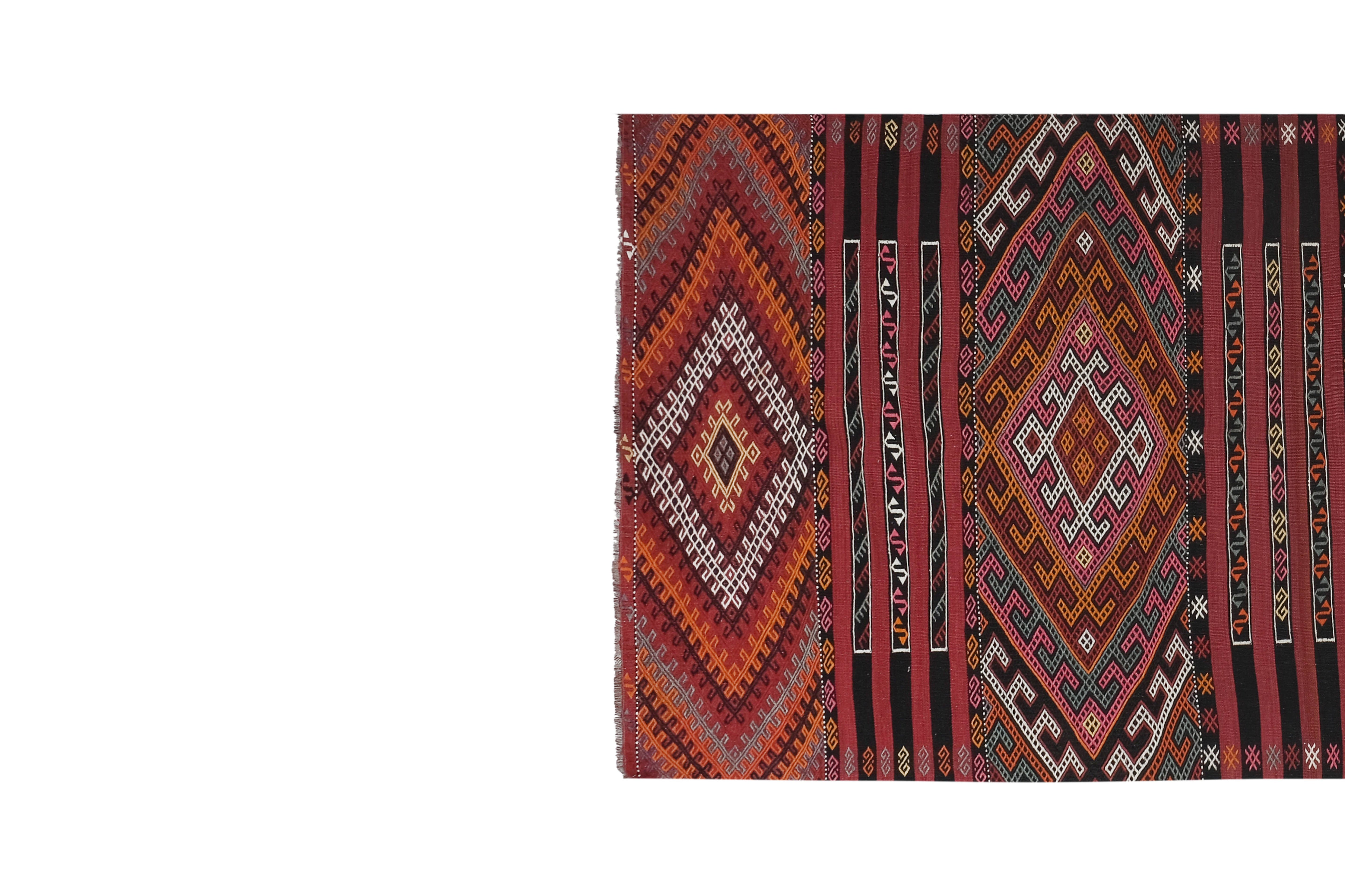 Vintage Turkish Kilim Runner 4'8'' x 14'7''