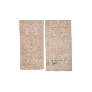Vintage Turkish Yastik Rugs Set of 2 | 20'' x 39''