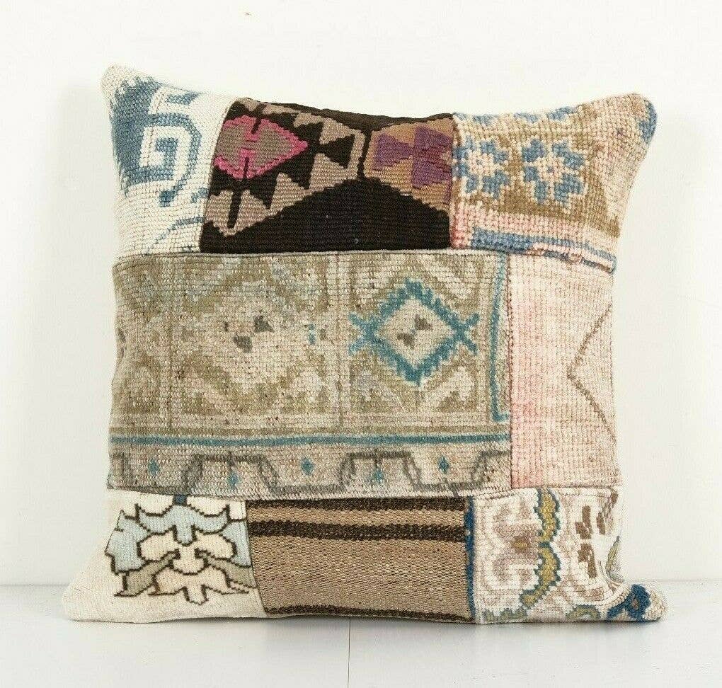 Kilim Patchwork Pillow Cover | 17'' x 18''