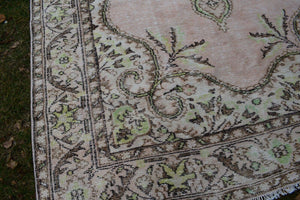 Vintage Turkish Anatolian Oushak Rug 6'3'' x 10'2''