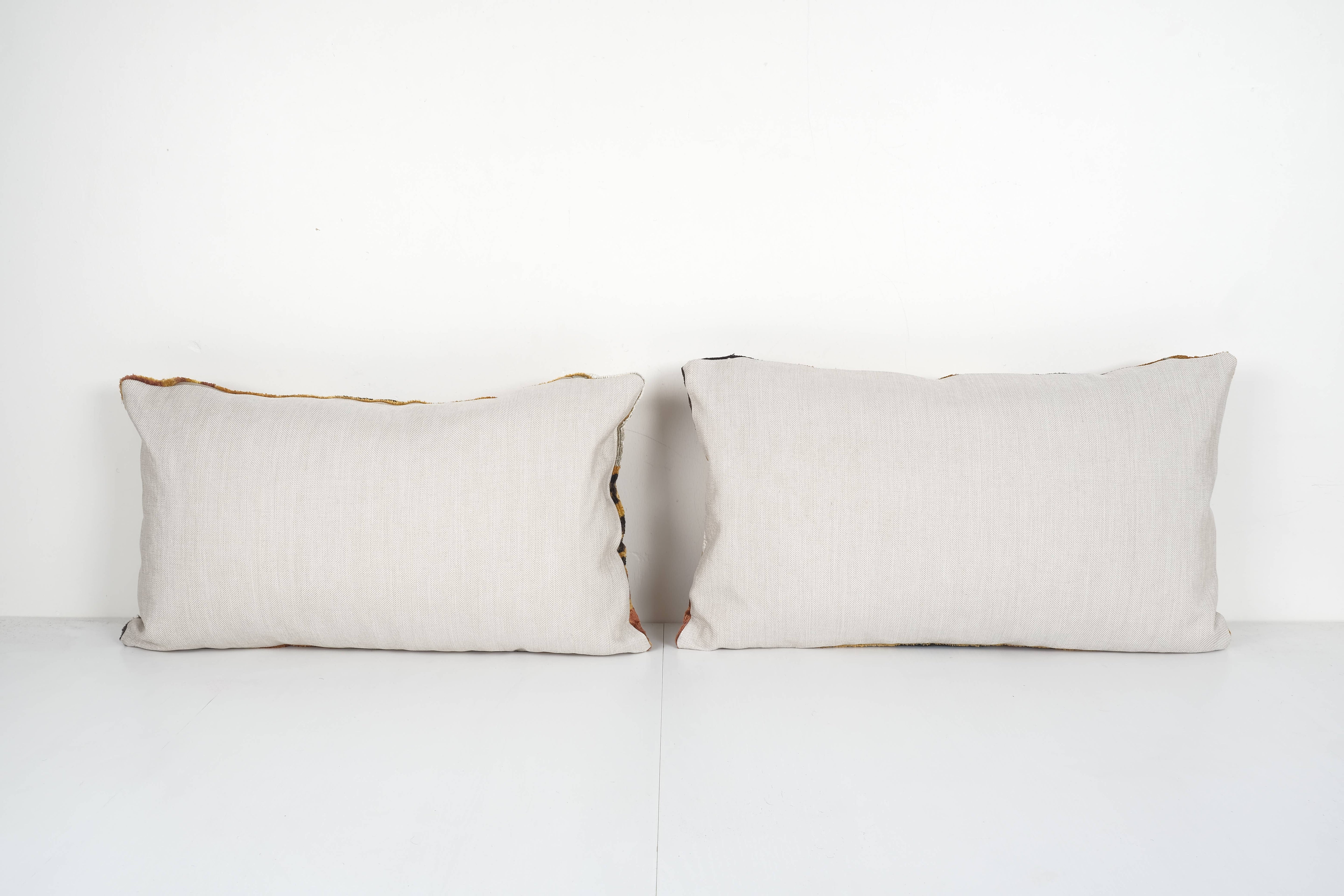 Silk Ikat Velvet Pillow Cover Set of 2 | 15'' x 25''