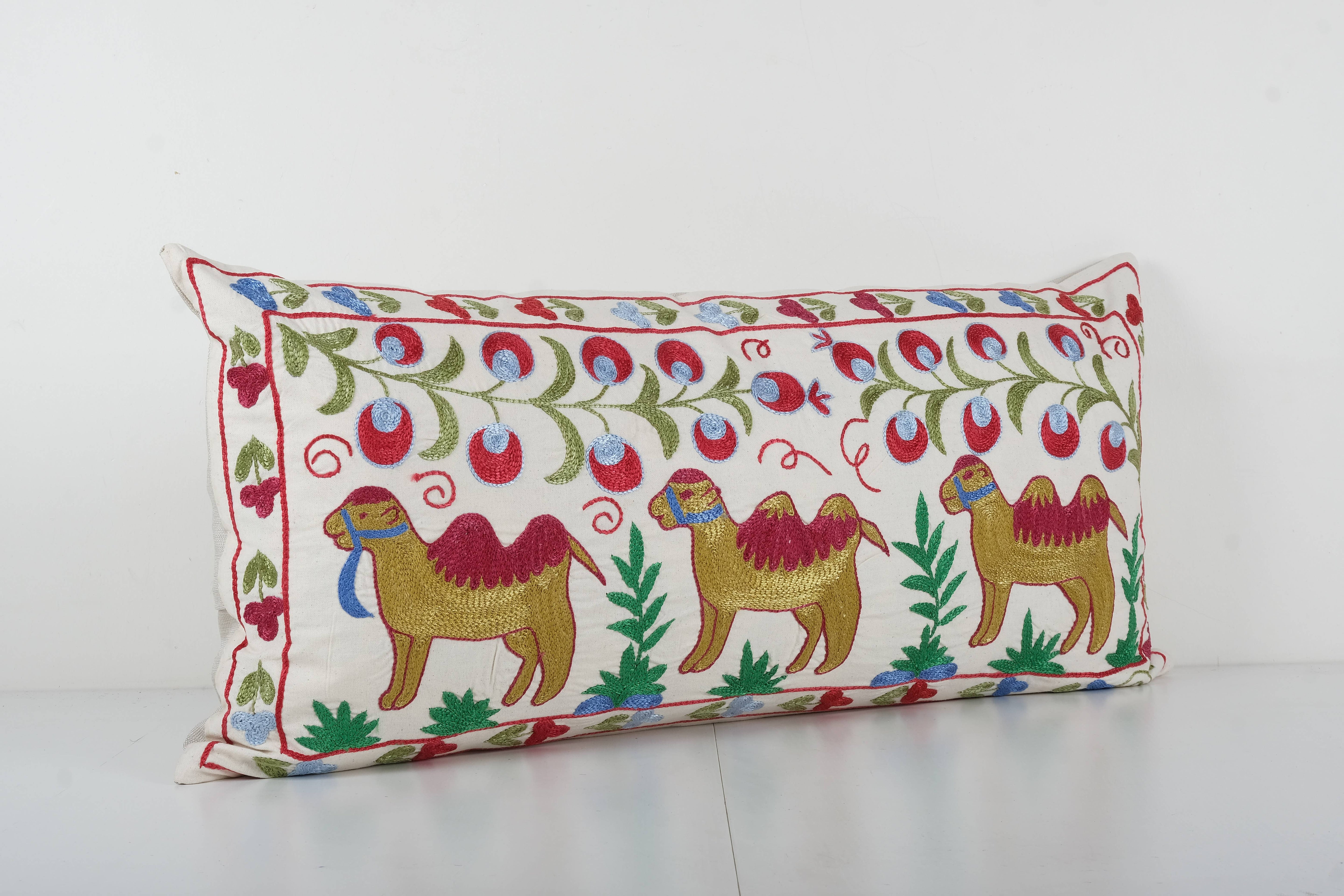 Camel Suzani Bedding Pillow Cover | 18'' x 38''