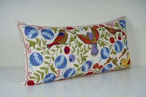 Bird Suzani Bedding Pillow Cover | 18'' x 34''