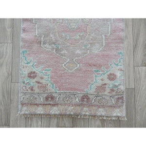 Vintage Oushak Rug 17'' x 37''