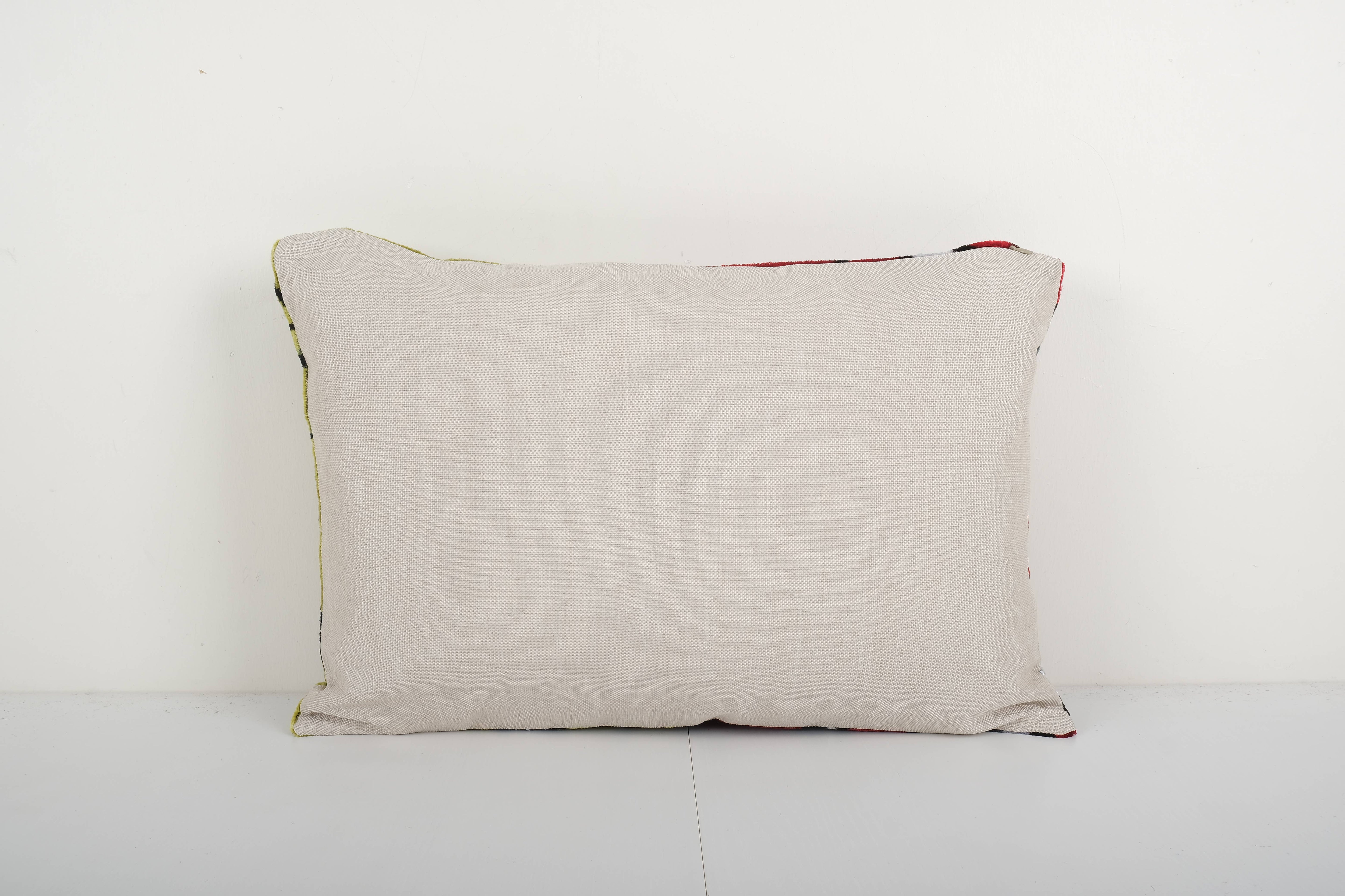Silk Ikat Patchwork Velvet Pillow Cover | 16'' x 22''