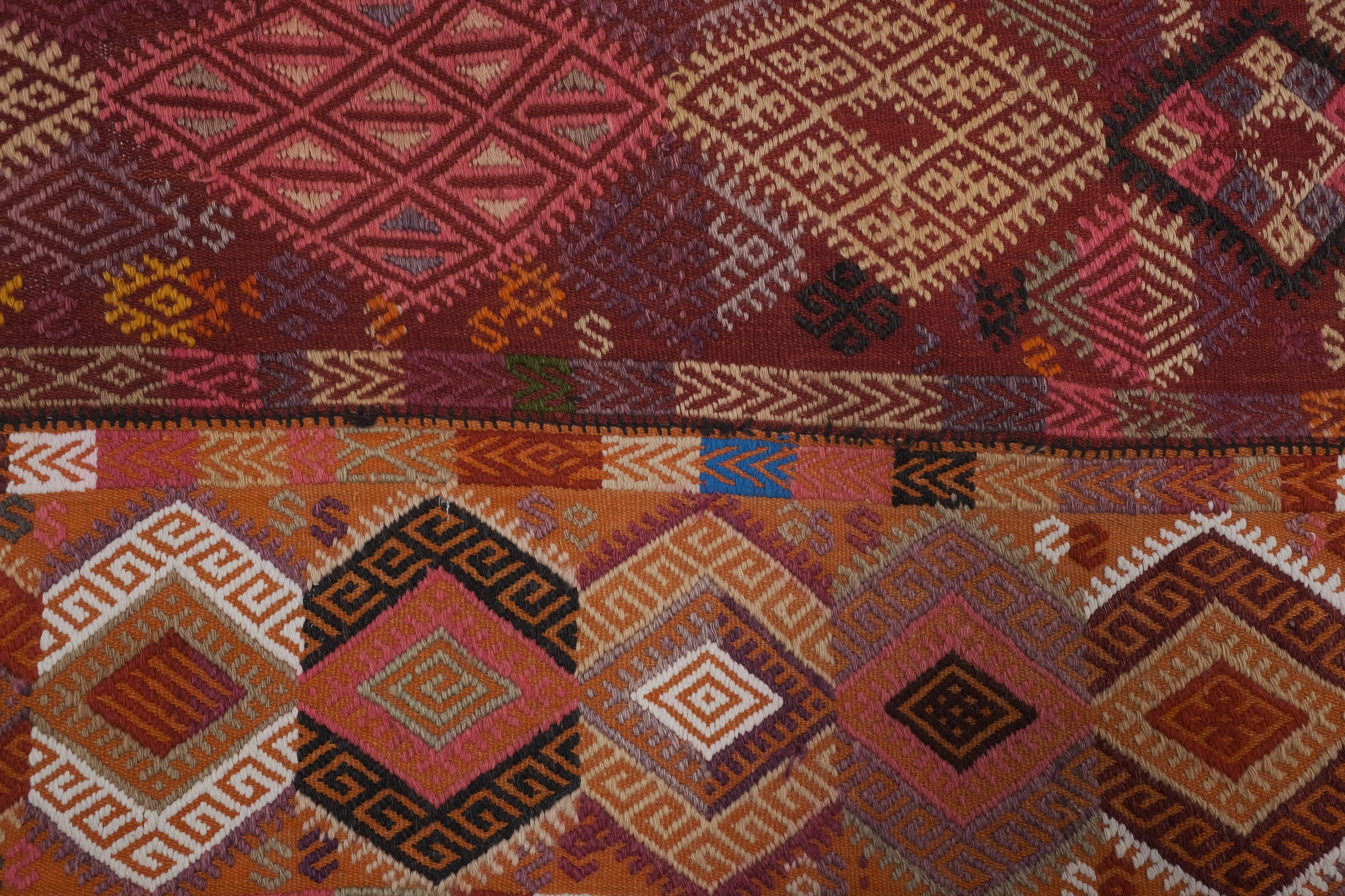 Vintage Sivas Kilim Rug 4'6'' x 10'4''