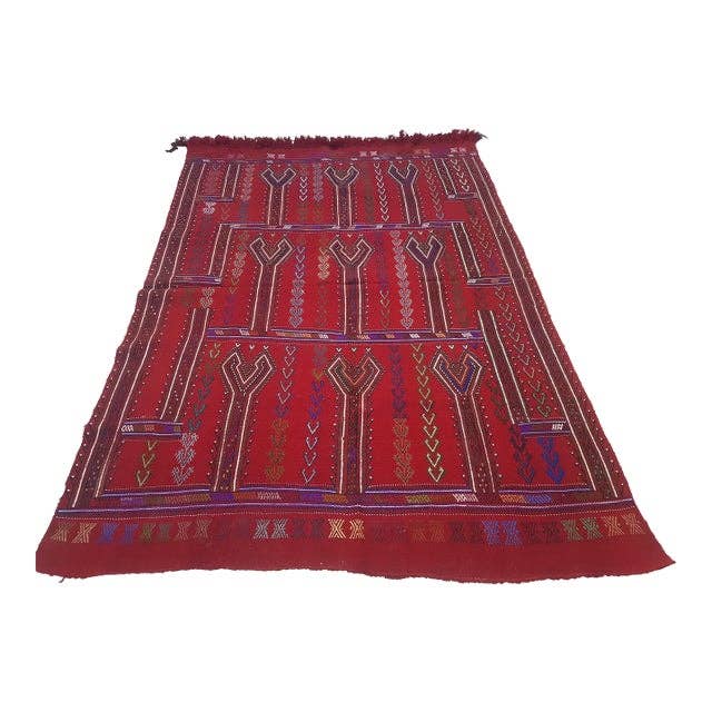 Vintage Turkish Karapinar Kilim Rug 5'8'' x 8'2''
