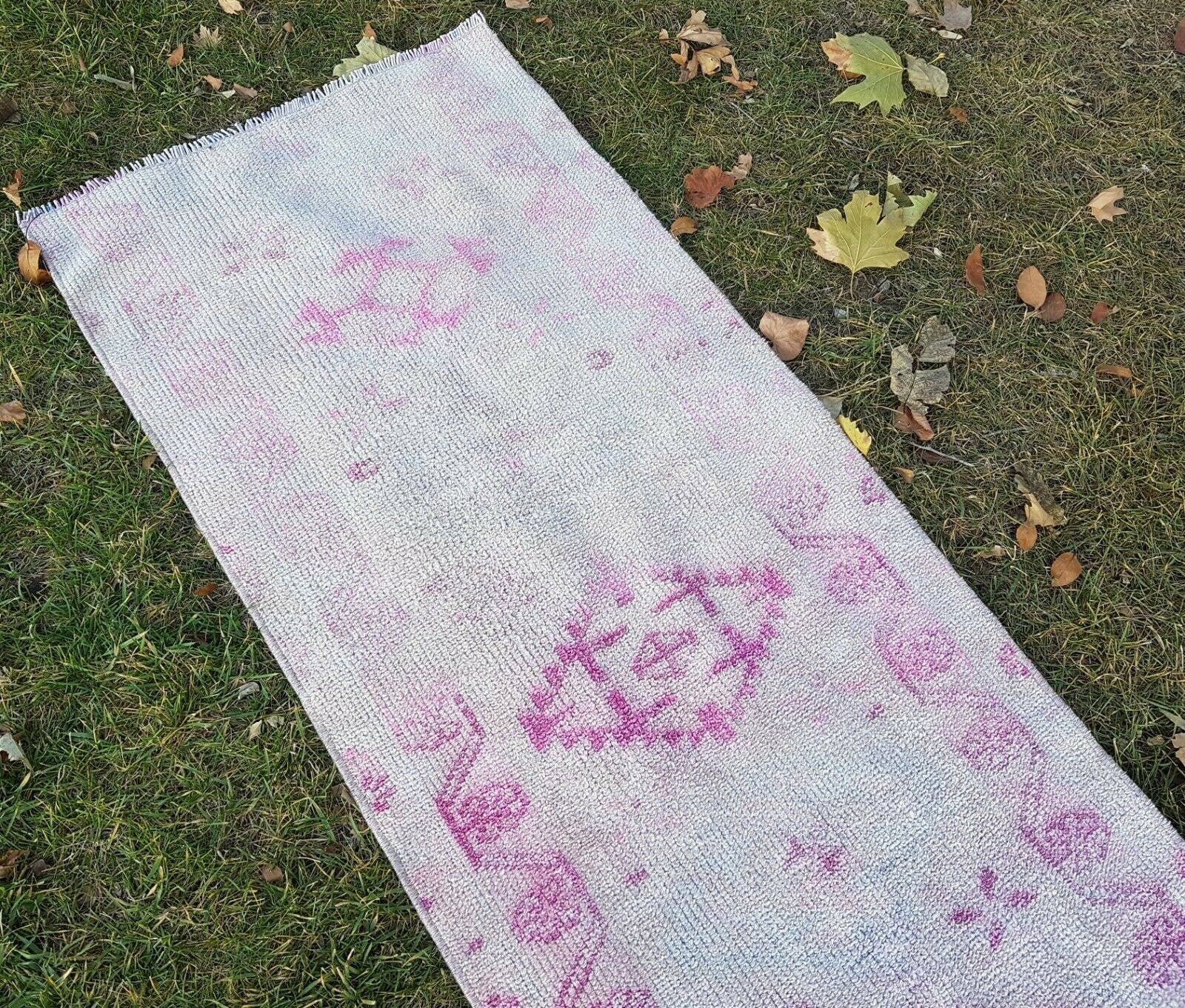 Vintage Kurdish Oushak Runner 2'4'' x 11'1''