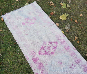 Vintage Kurdish Oushak Runner 2'4'' x 11'1''