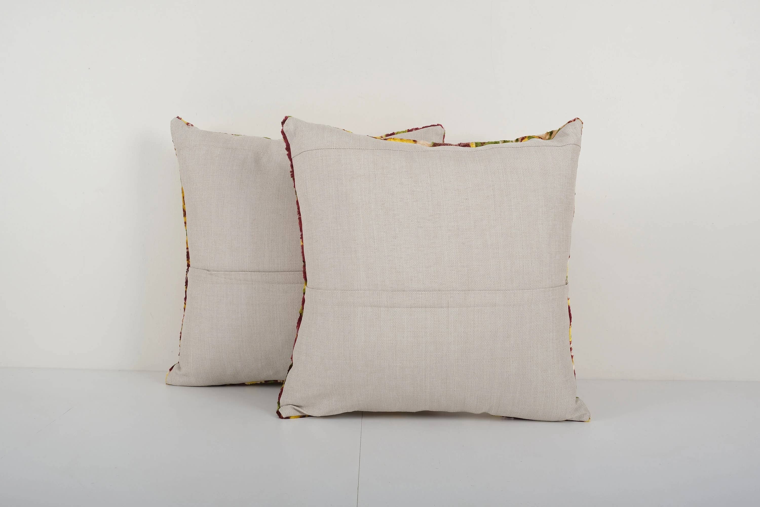 Silk Ikat Velvet Pillow Cover Set of 2 | 20'' x 20''