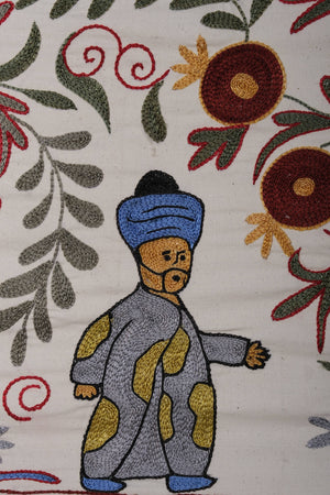 Hand-Embroidered Suzani Table Runner 1'8'' x 6'1''
