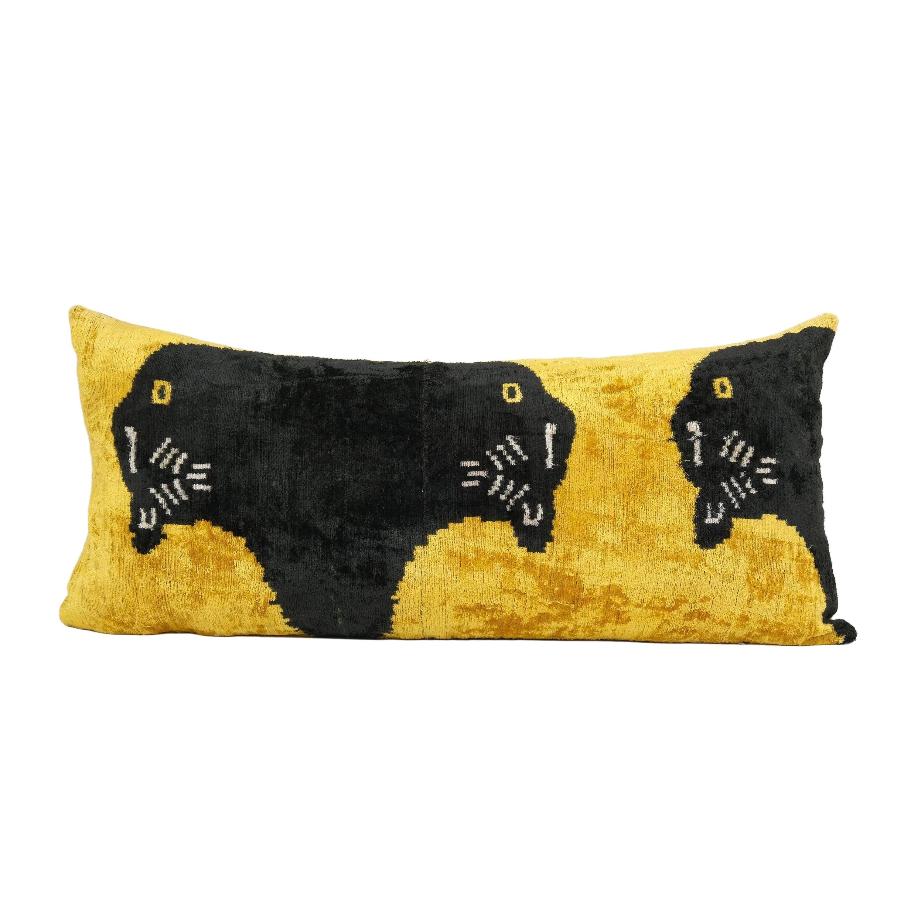 Silk Ikat Velvet Pillow Cover | 15'' x 32''
