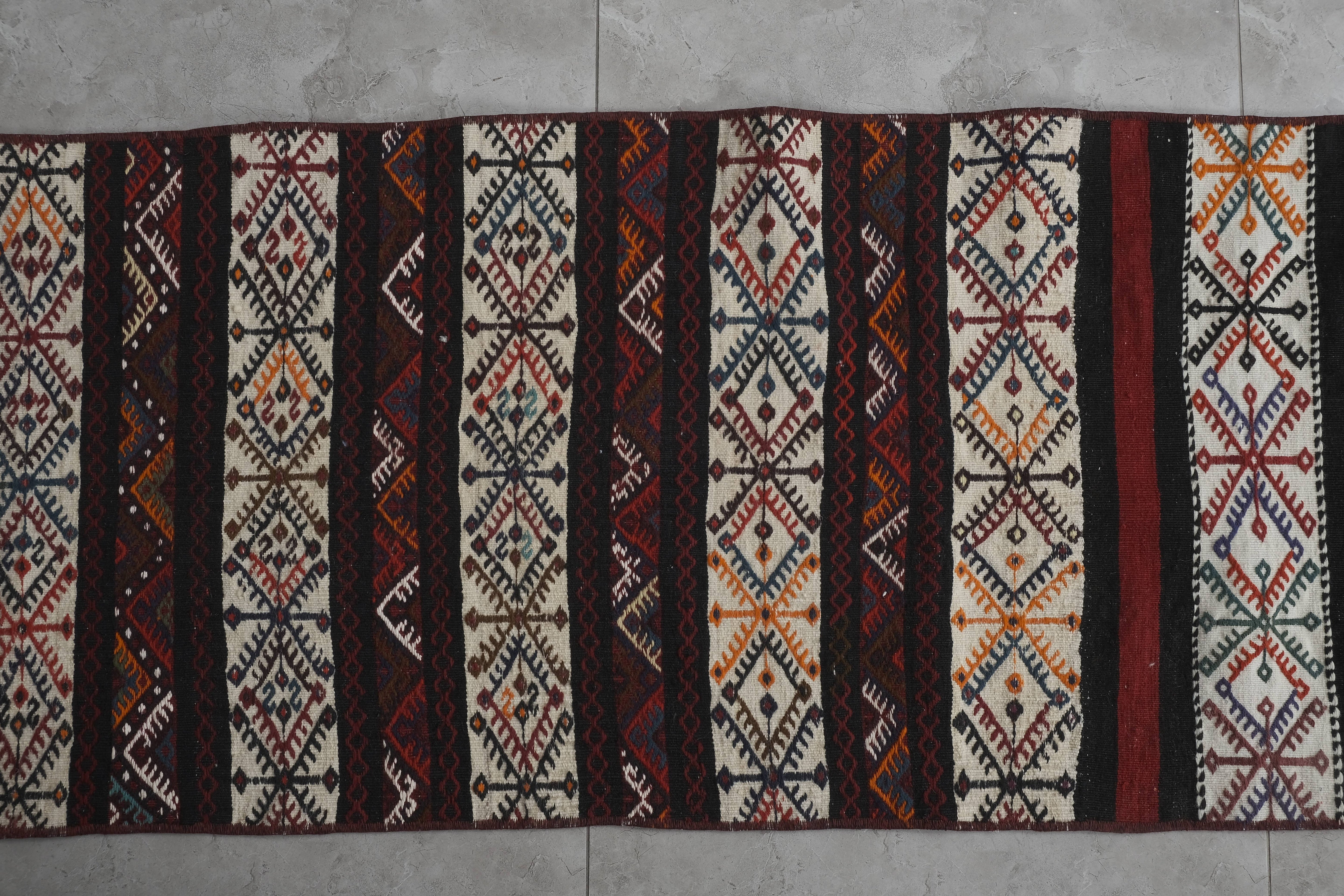 Vintage Turkish Kilim Runner 2'1'' x 29'4''