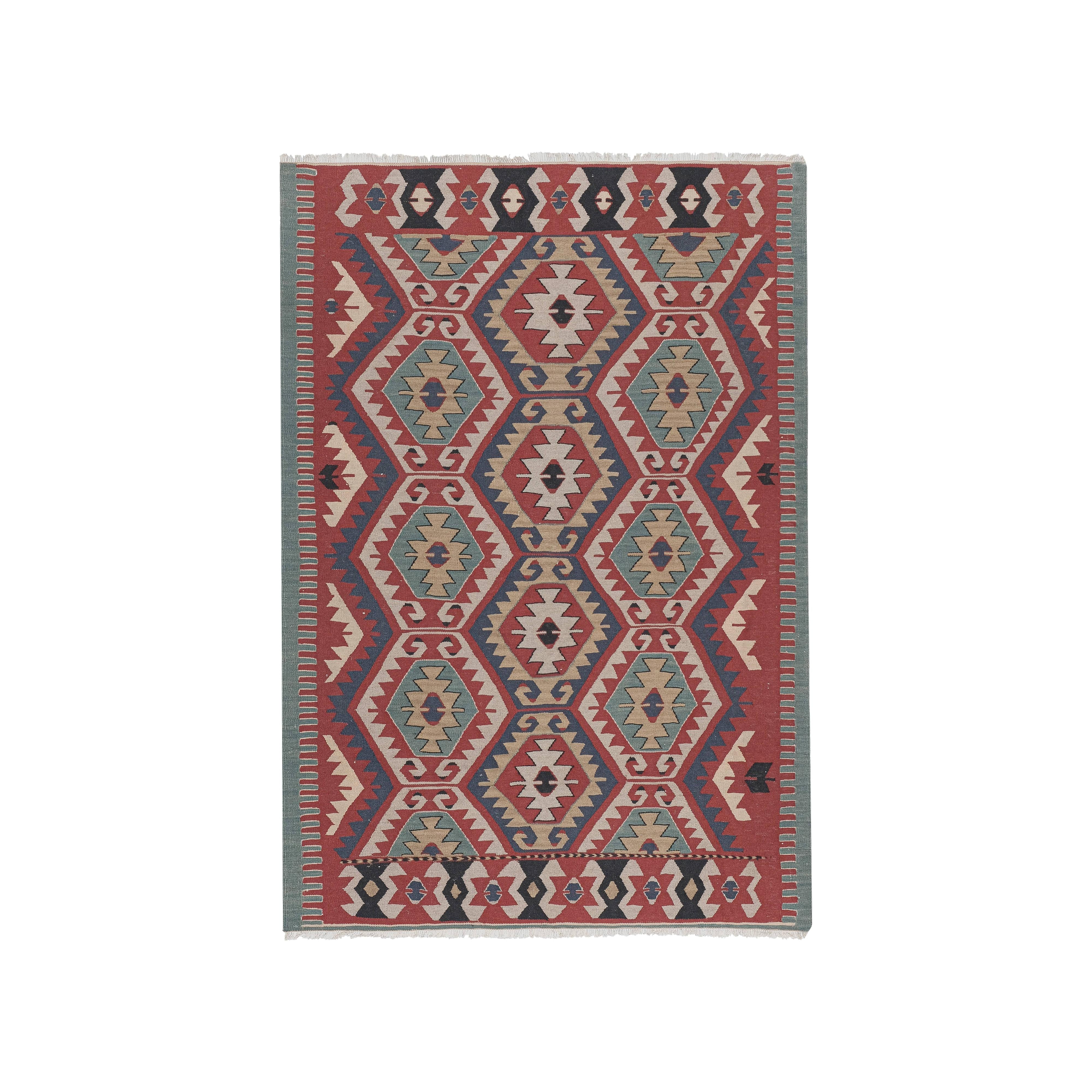 Vintage Turkish Kilim Rug 3'10'' x 5'7''