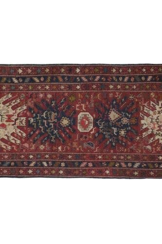 Vintage Turkish Anatolian Soumac Runner Rug 4'5'' x 9'8''