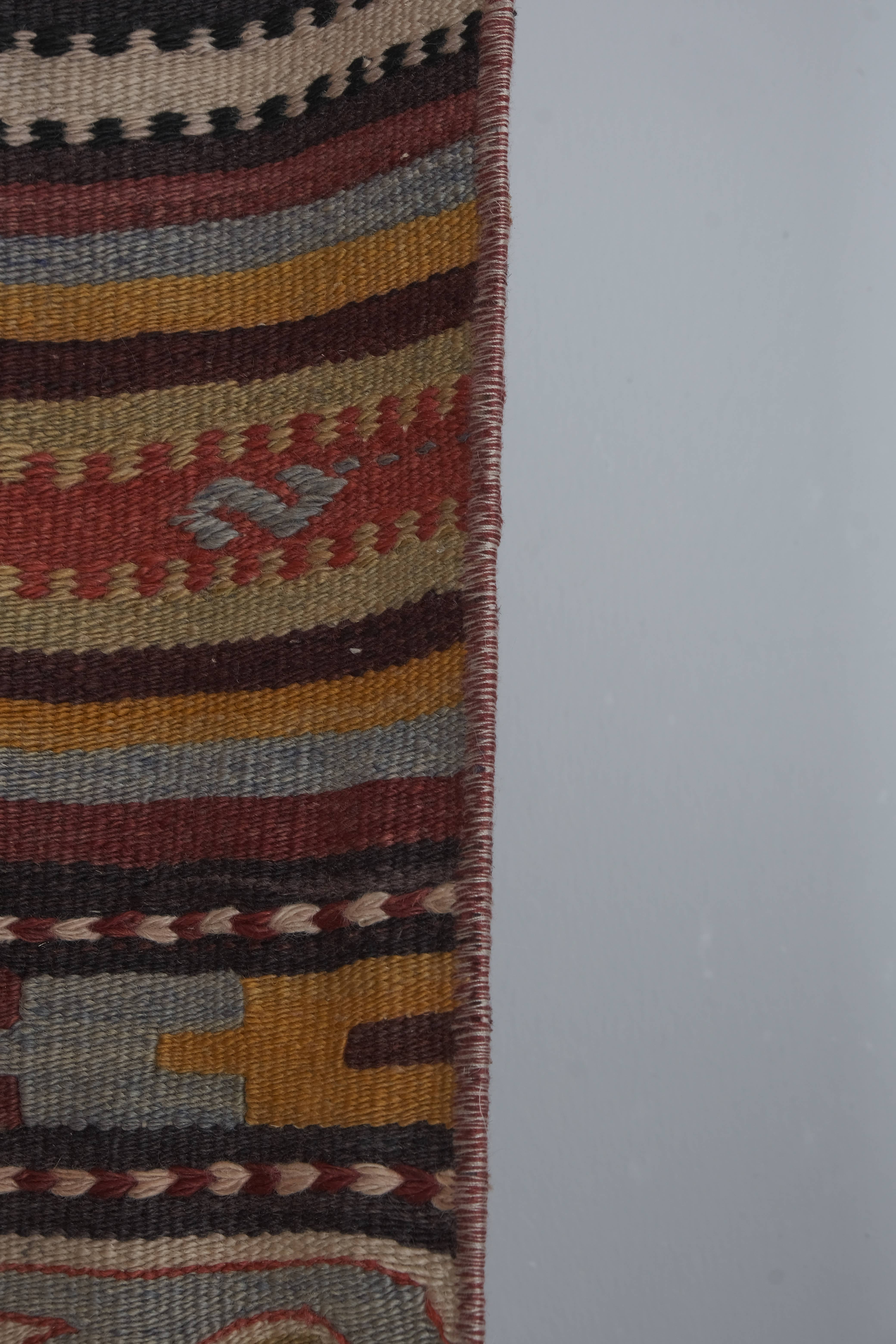 Vintage Turkish Kilim Runner 2'5'' x 25'4''