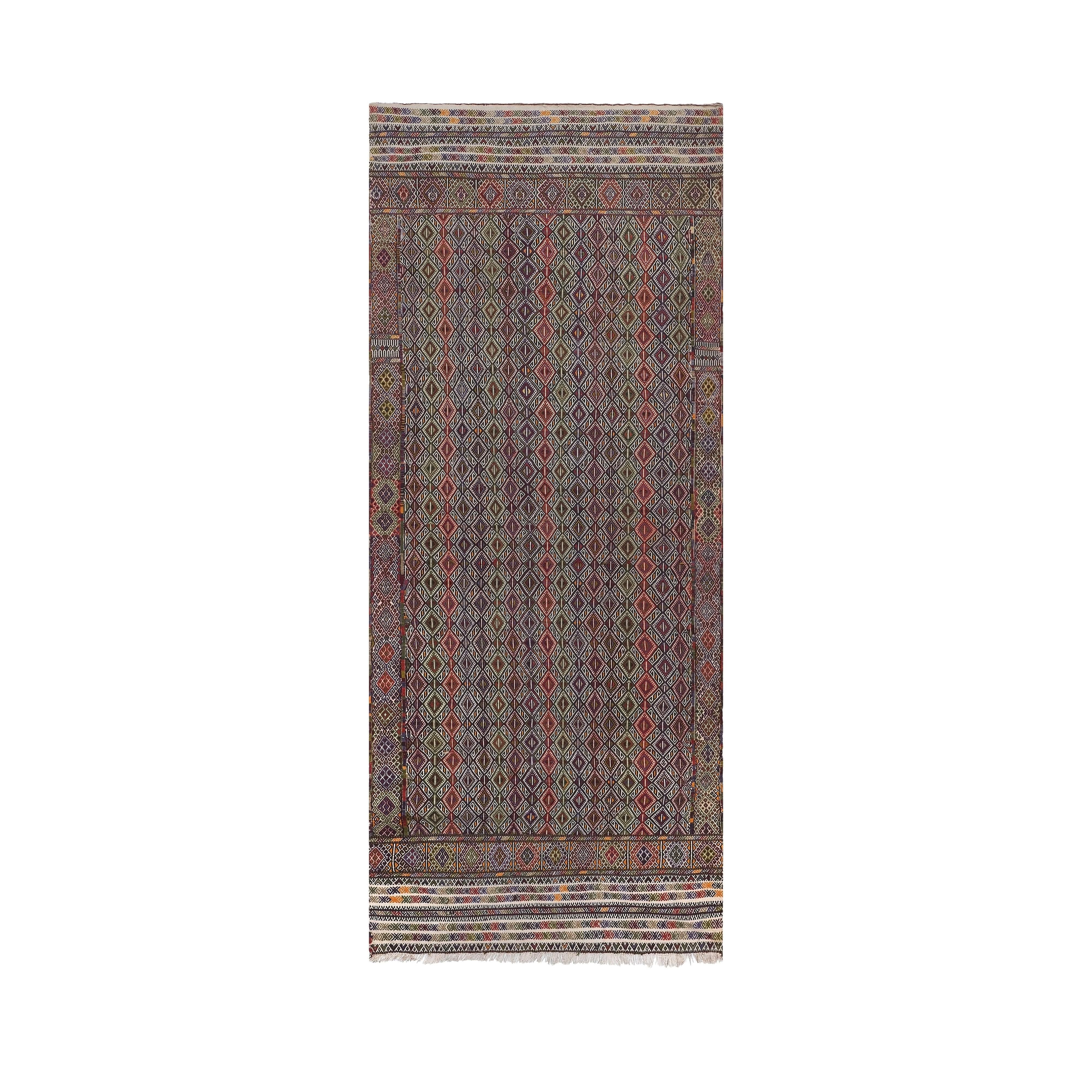 Vintage Turkish Anatolian Kilim Rug 4'6'' x 11'7''