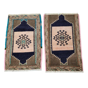 Vintage Turkish Yastik Rugs Set of 2 | 20'' x 32''