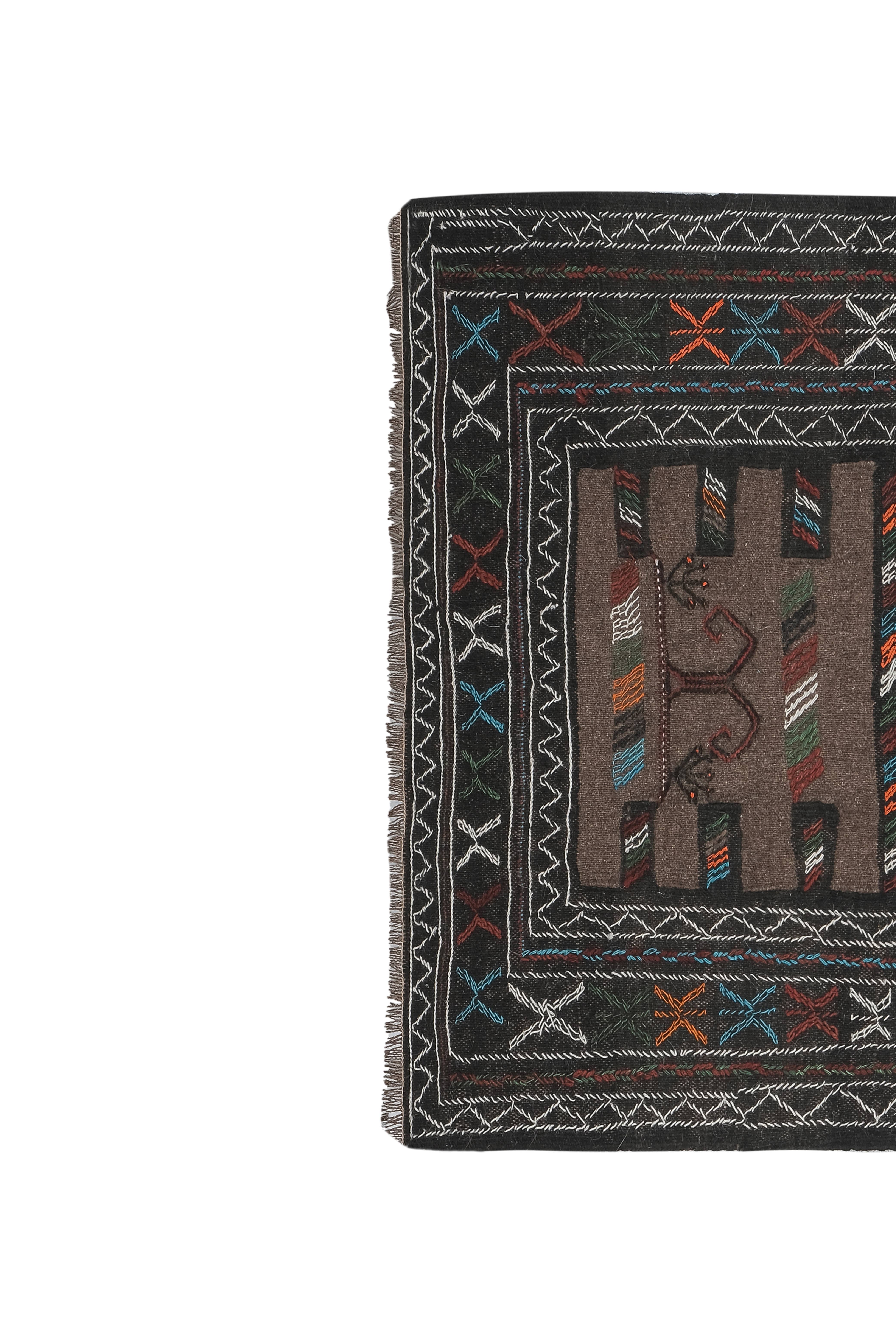 Vintage Turkish Soumac Kilim Rug 3'8'' x 6'3''