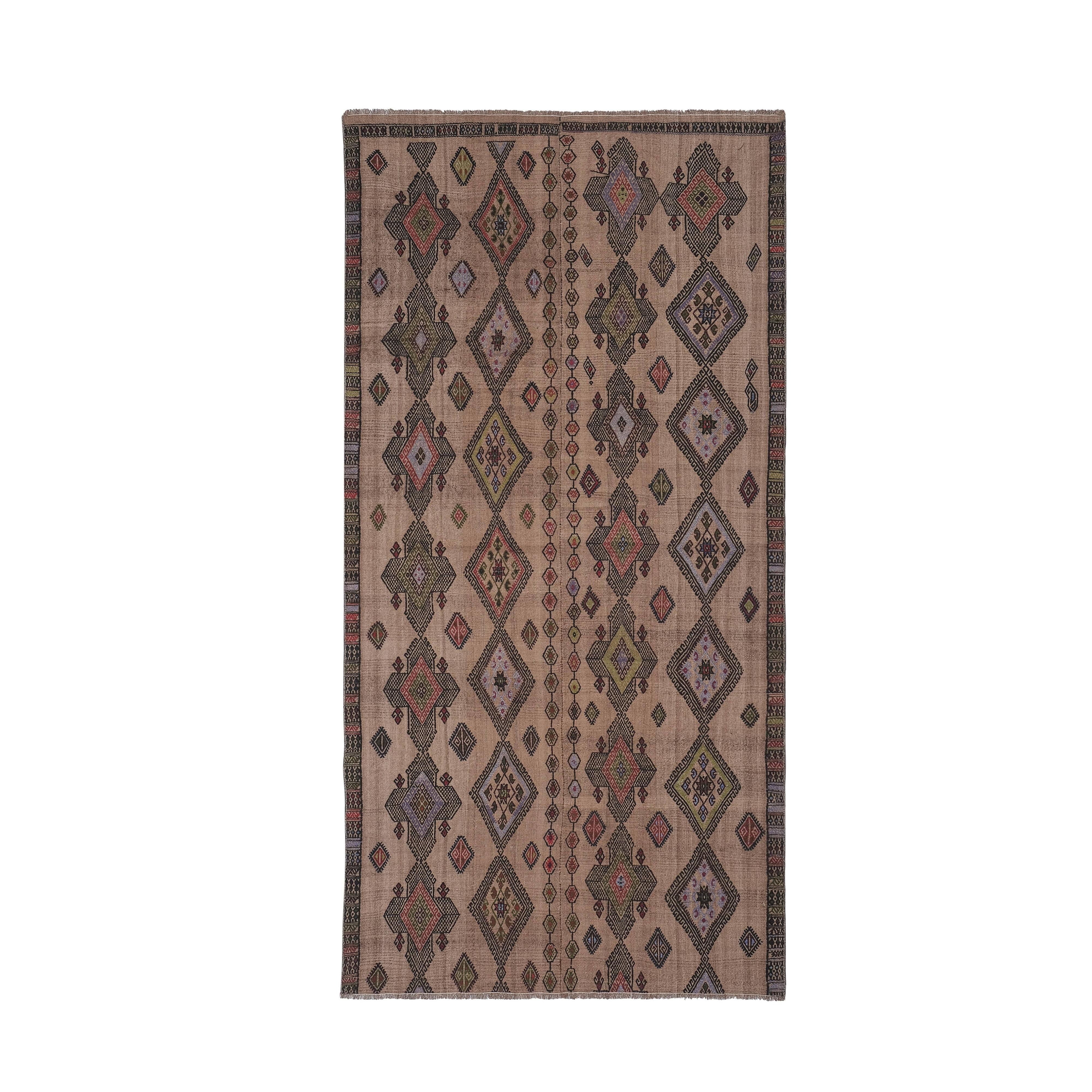 Vintage Turkish Kilim Rug 4'10'' x 9'9''
