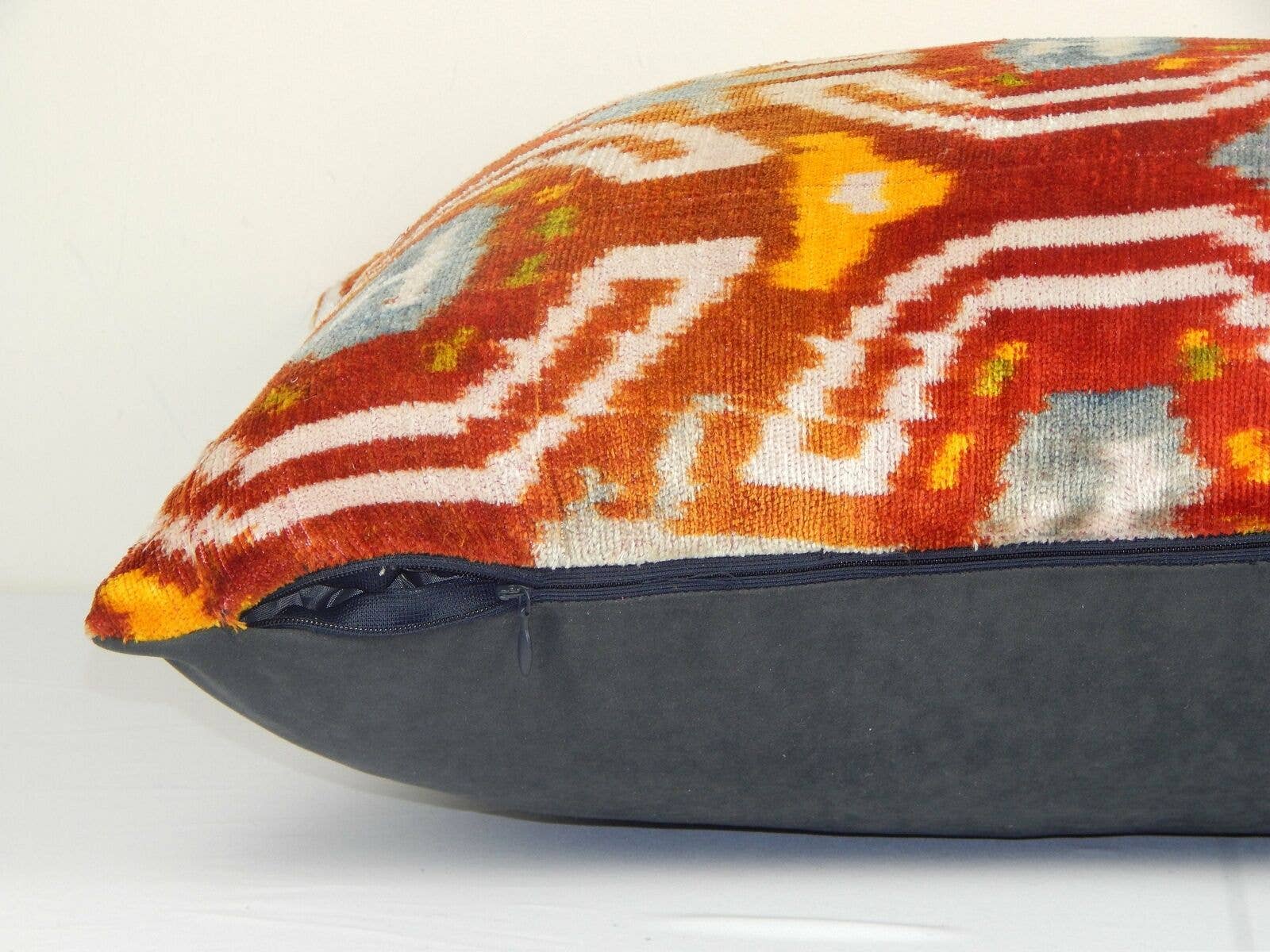 Silk Ikat Velvet Pillow Cover | 16'' x 24''