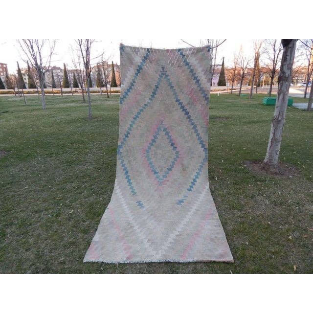 Vintage Turkish Kilim Runner 4'1'' x 9'10''