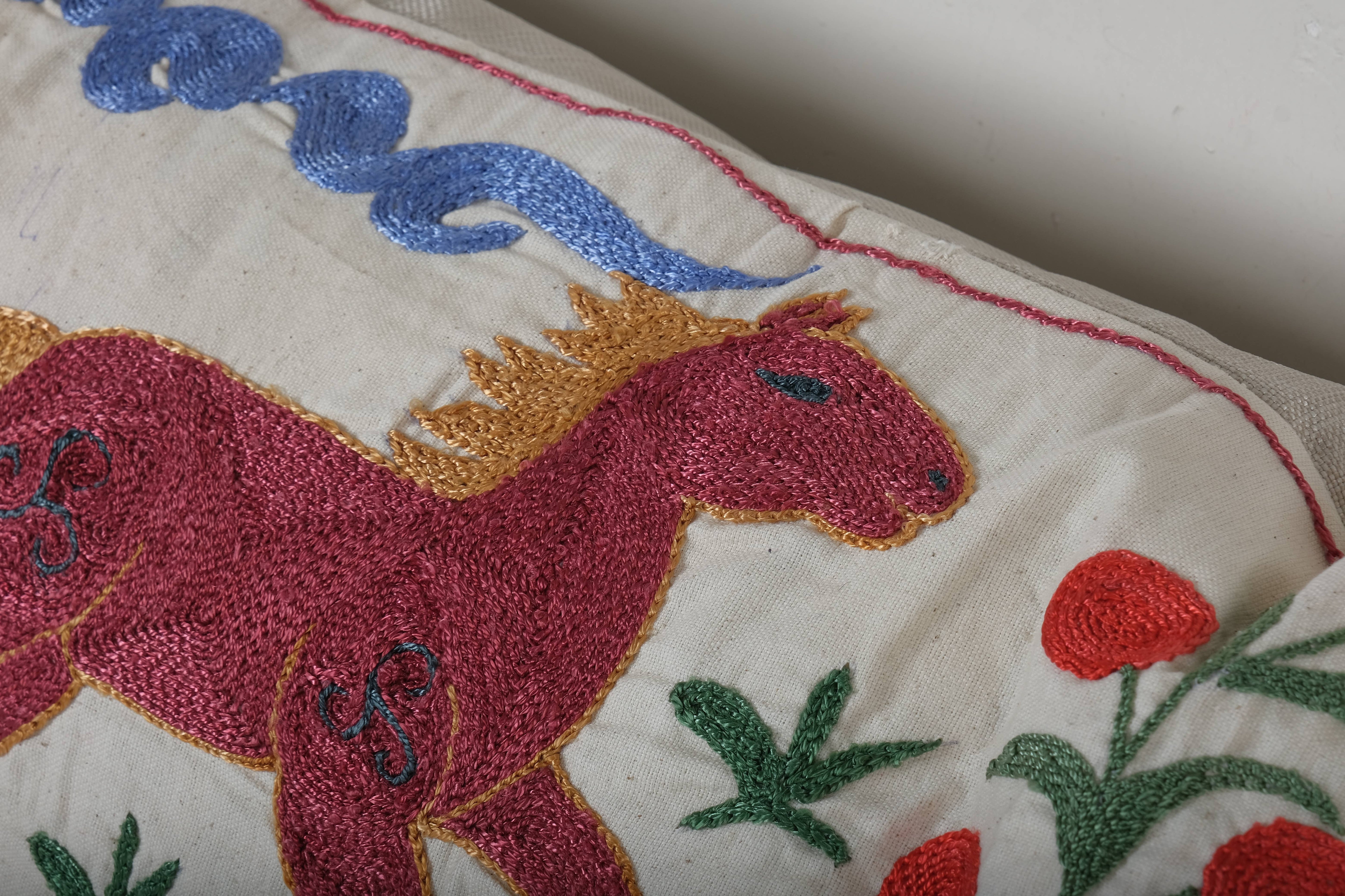 Horse Suzani Bedding Pillow Cover | 18'' x 59''