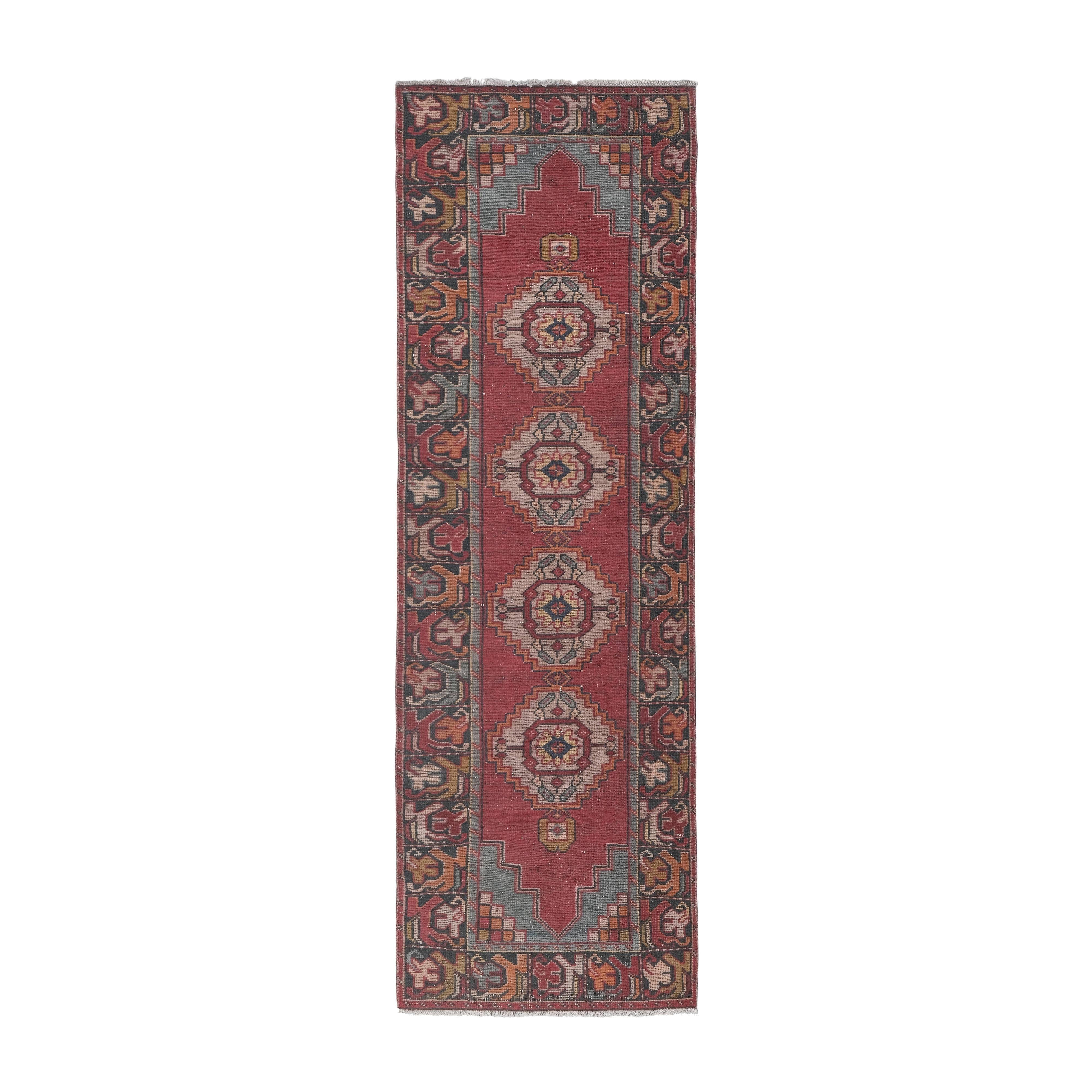 Vintage Turkish Runner Rug 3' x 9'4''