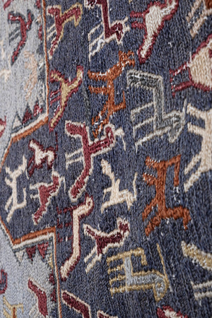 Hand-Embroidered Vintage Textile 42'' x 57''