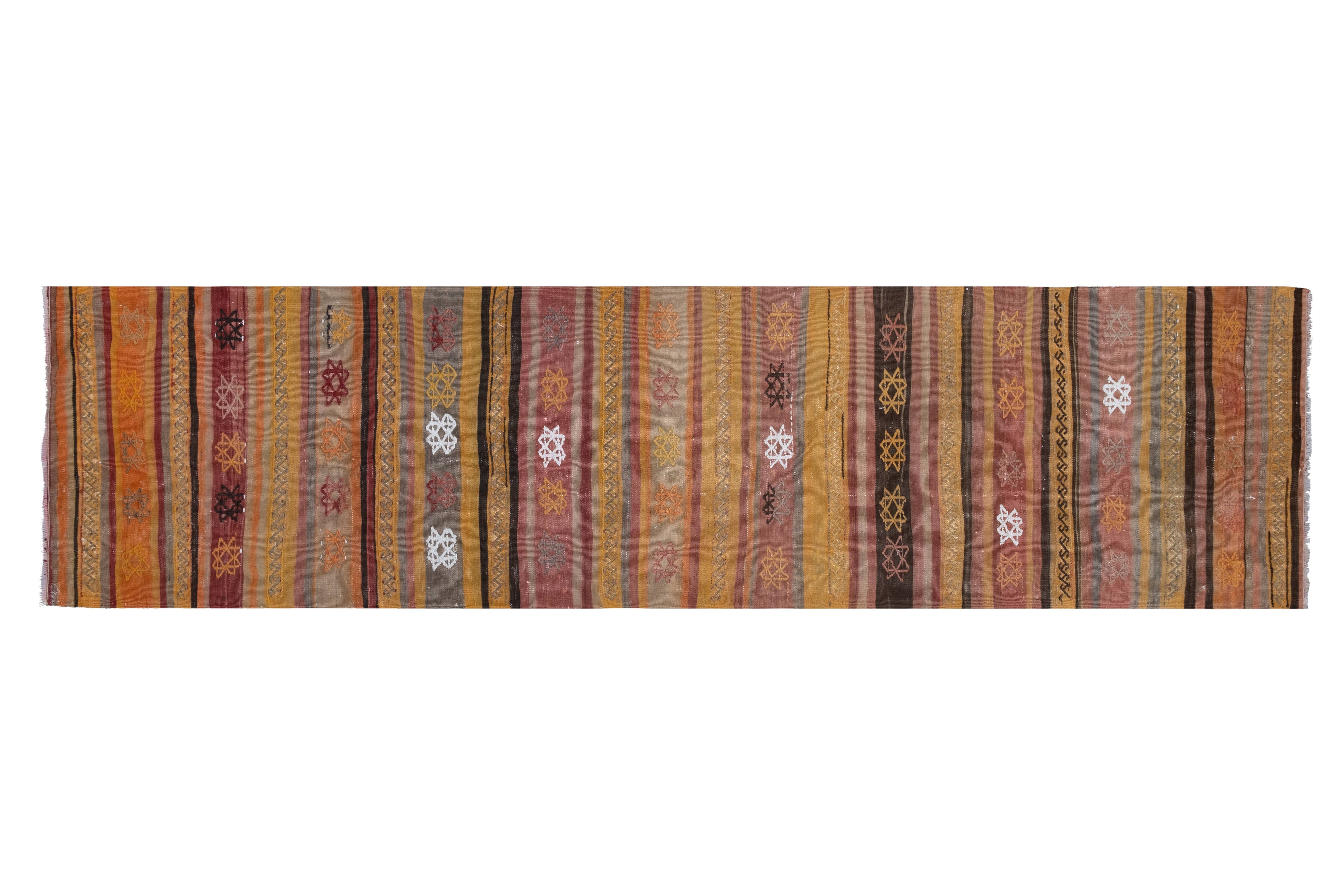 Vintage Turkish Kilim Runner 2'3'' x 8'10''