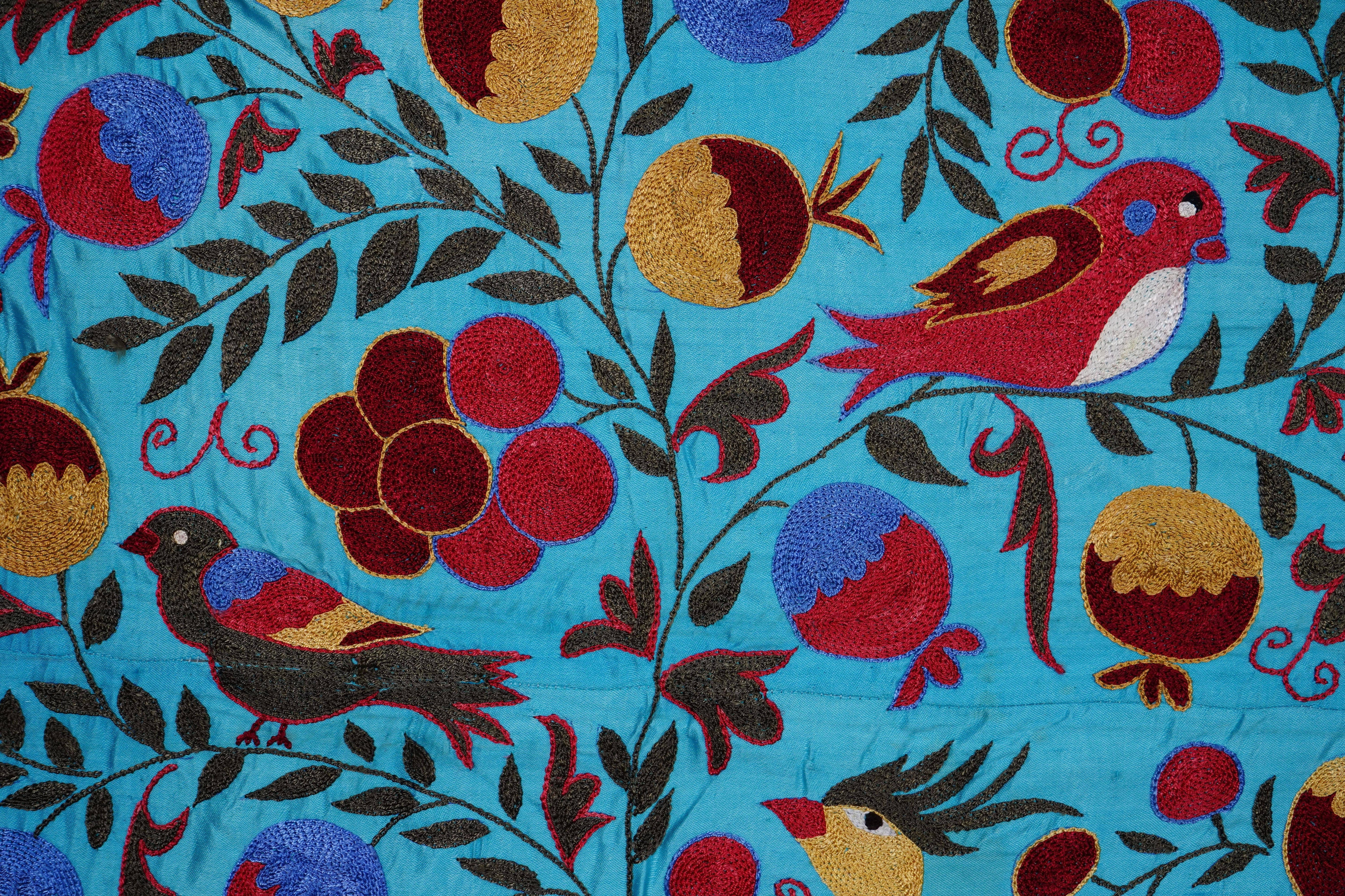 Peacock Suzani Wall Hanging & Bedspread | 3'4'' x 6'