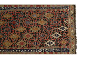 Vintage Turkish Kilim Runner 1'9'' x 13'