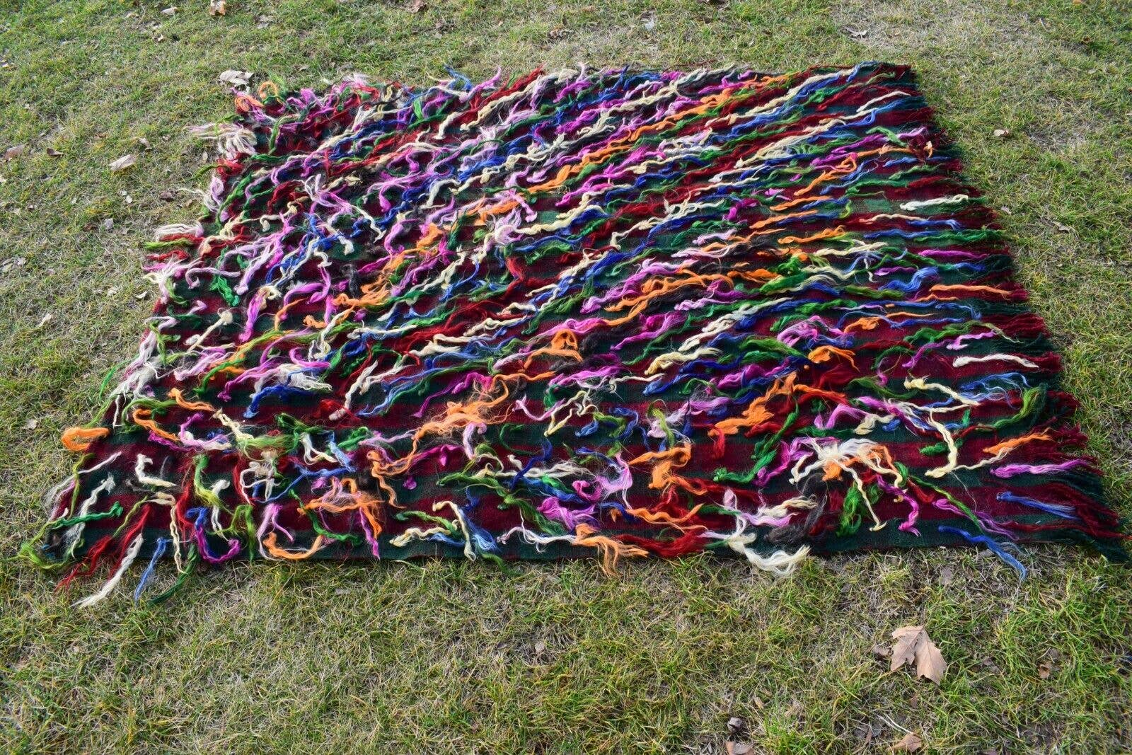 Vintage Turkish Tulu Rug 4'7'' x 5'5''