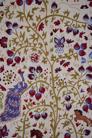 Peacock Suzani Wall Hanging & Bedspread | 3'6'' x 6'
