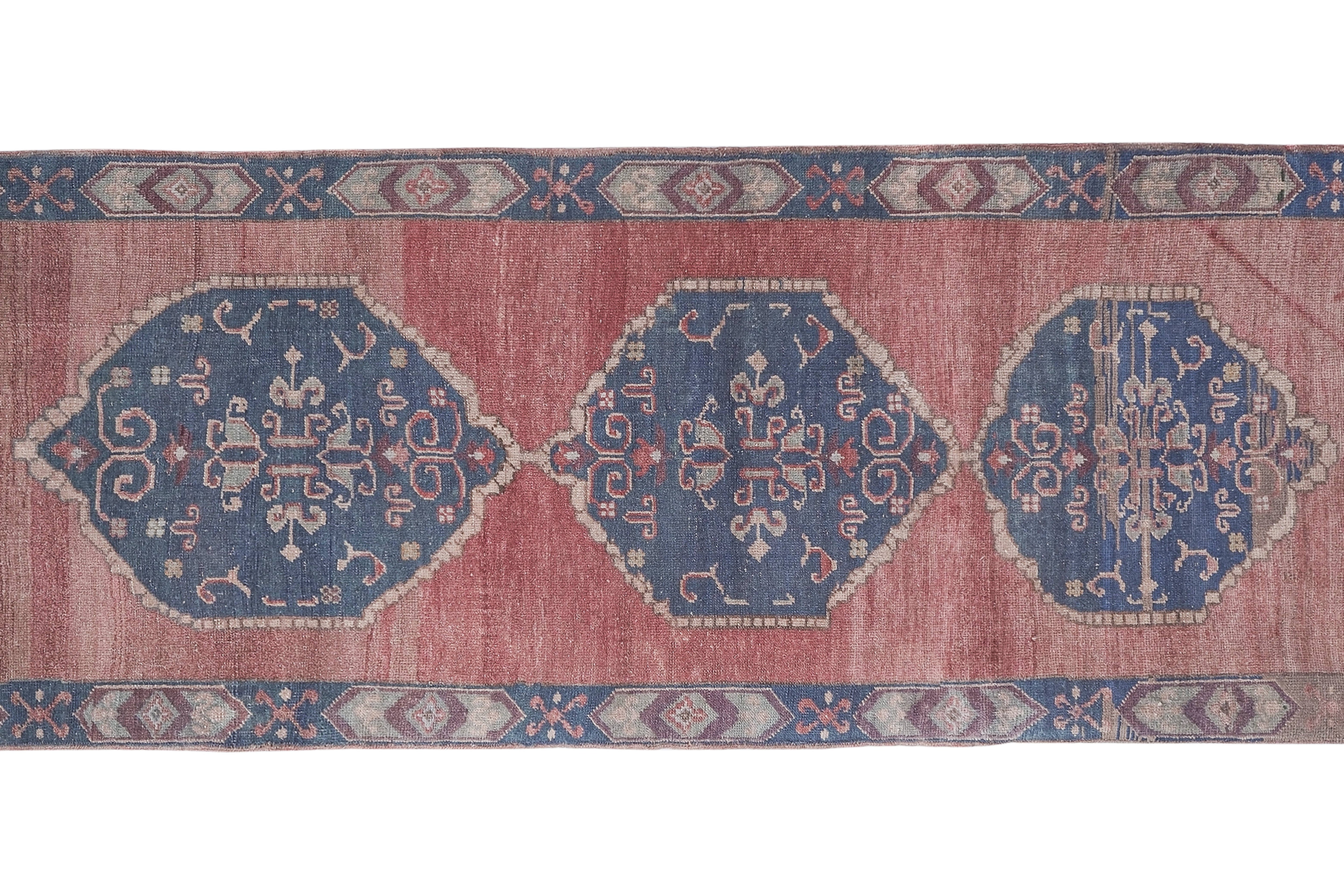 Vintage Turkish Runner Rug 3'3'' x 8'6''