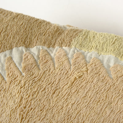 Suzani Yellow Square Pillow Case Fashioned from a Mid-20th Century Uzbek Suzani, Samarkand Cushion Cover 21'' x 25''