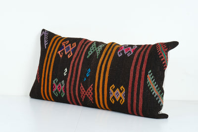 Bohemian Bedding Wool Kilim Pillow Cover Handmade Hippie Bed Pillow, Anatolian King Pillow, Shams Long Pillows for Bed 20'' x 40''
