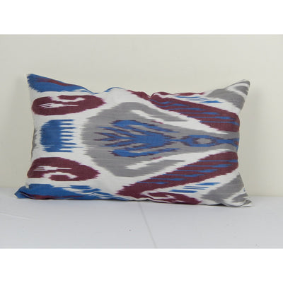 Ikat Cotton Pillow cover - Uzbekistan Traditional Handwoven Ikat Cushion Cover 12" x 20"