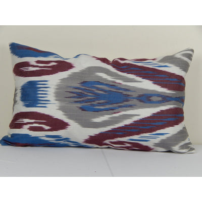 Ikat Cotton Pillow cover - Uzbekistan Traditional Handwoven Ikat Cushion Cover 12" x 20"