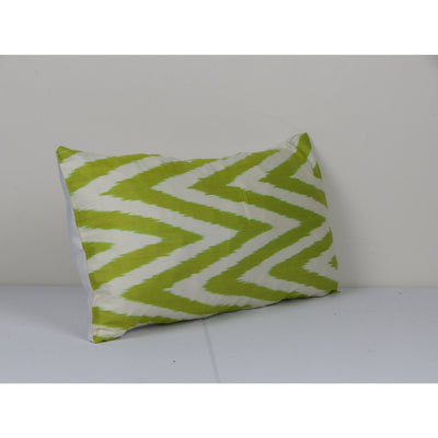 Yellow Cotton Ikat Pillow Cover, Traditional Handwoven Ikat Cushion Cover 10" x 18"