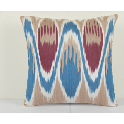 Uzbekistan Ikat Pillow Cover, Handmade Decorative Uzbek Pillowcase 12" x 12"