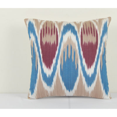 Uzbekistan Ikat Pillow Cover, Handmade Decorative Uzbek Pillowcase 12" x 12"