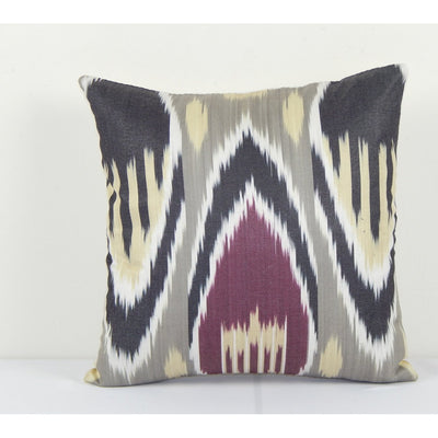 Square Colorful Ikat Cushion Cover, Handloom Ethnic Home Decor Cushion 12" x 12"