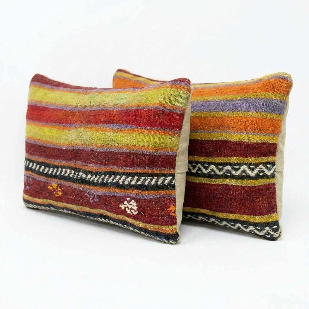 Kilim Pillow Cover Set of 2 | 12'' x 20''