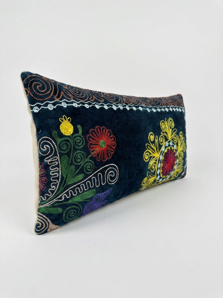 Uzbek Suzani Pillow Cover 11'' x 20''